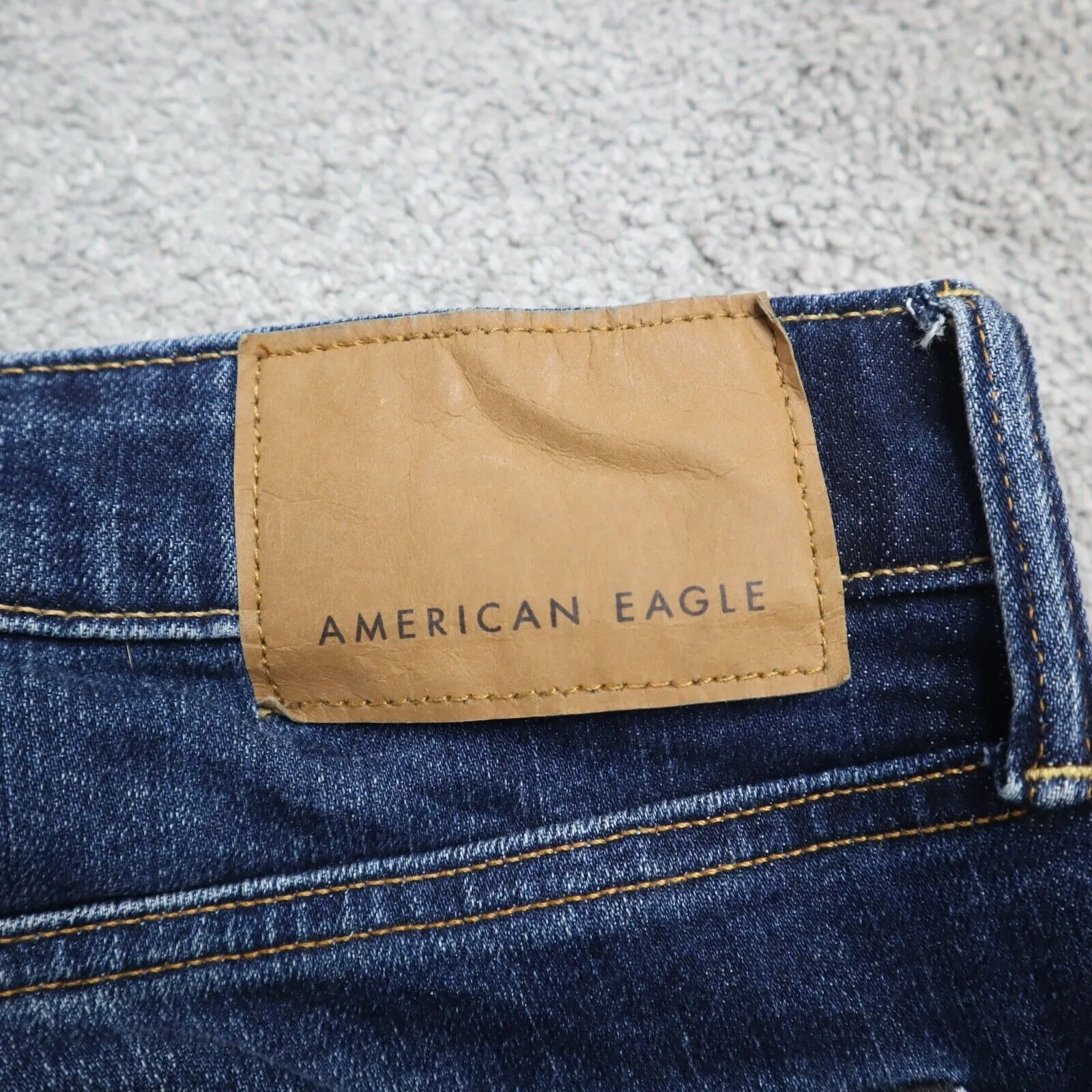 American Eagle Mens Jeans Straight Leg Airflex Stretch Mid Rise Blue W36XL32