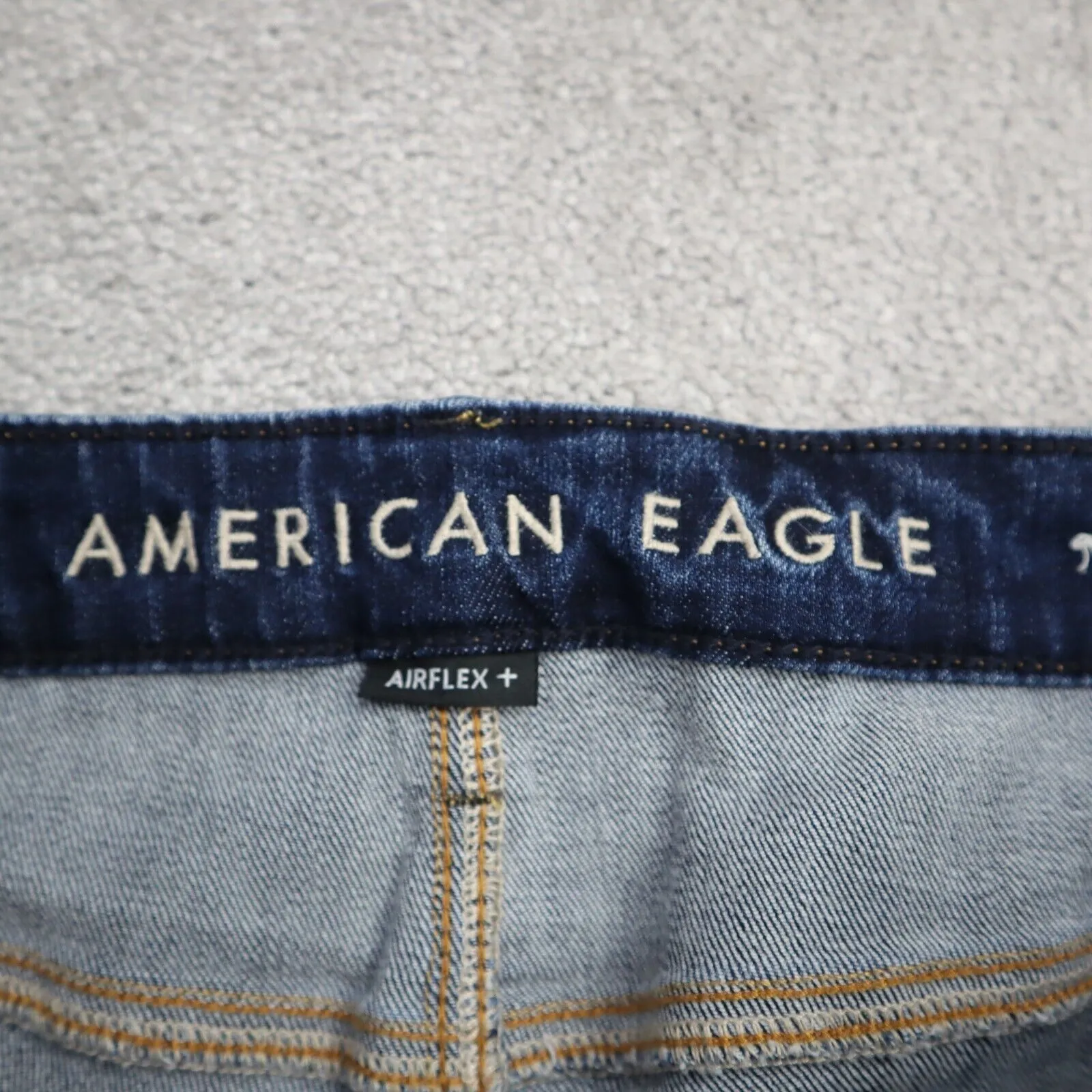 American Eagle Mens Jeans Straight Leg Airflex Stretch Mid Rise Blue W36XL32