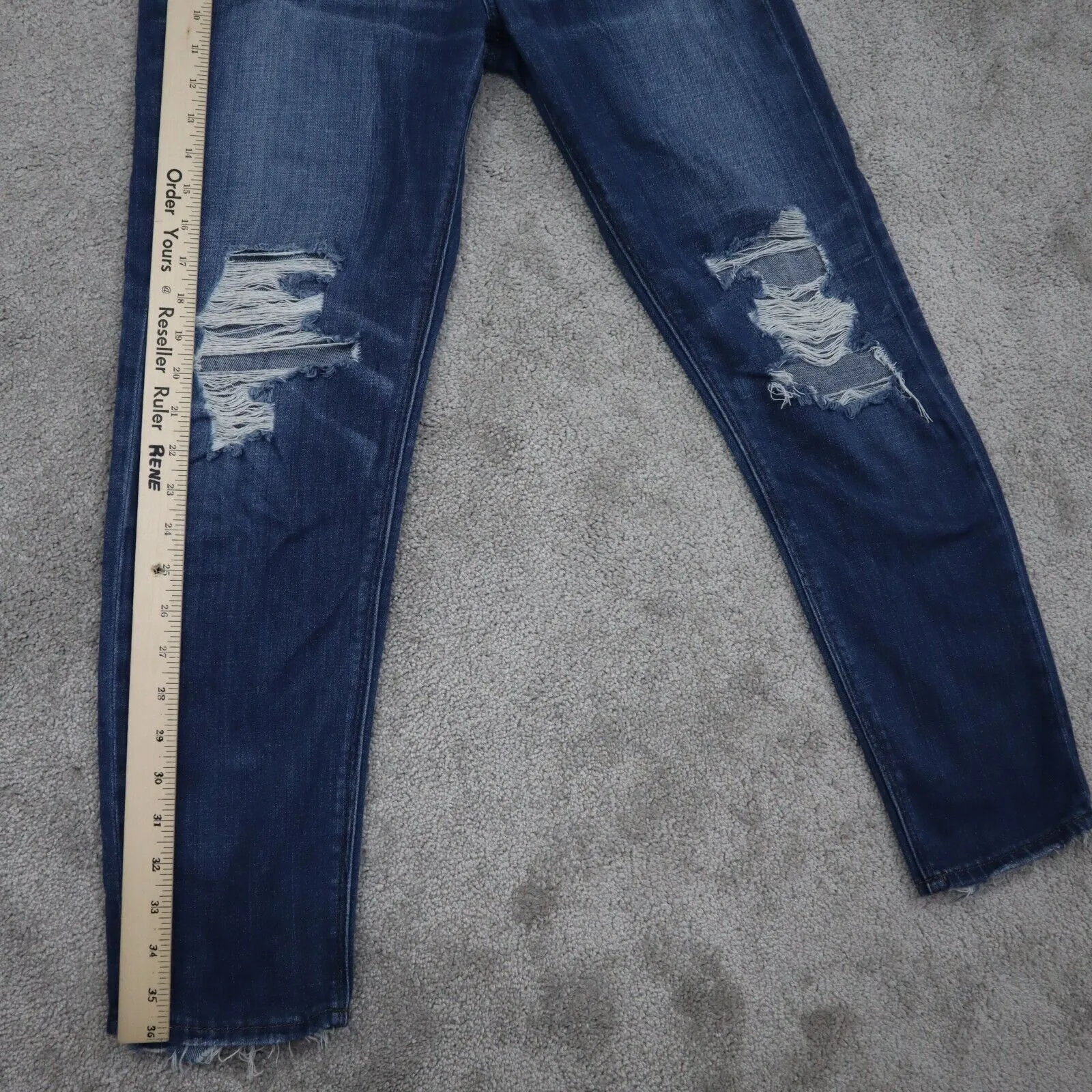 American Eagle Women Jeans Denim Skinny Leg Distressed Stretch Blue Size 6R