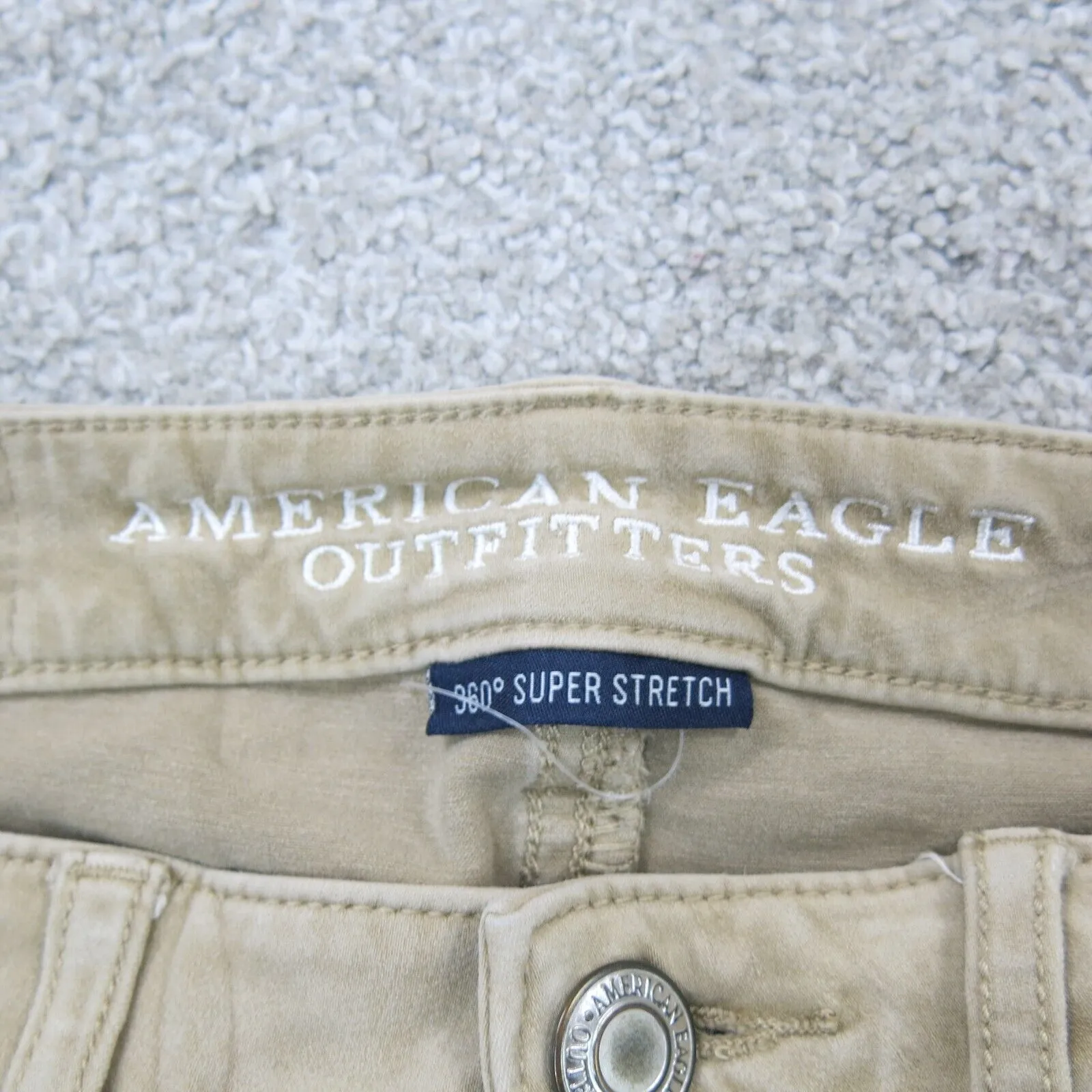 American Eagle Women Jeans Skinny Leg Super Stretch Pockets Tan Size US 00 Short