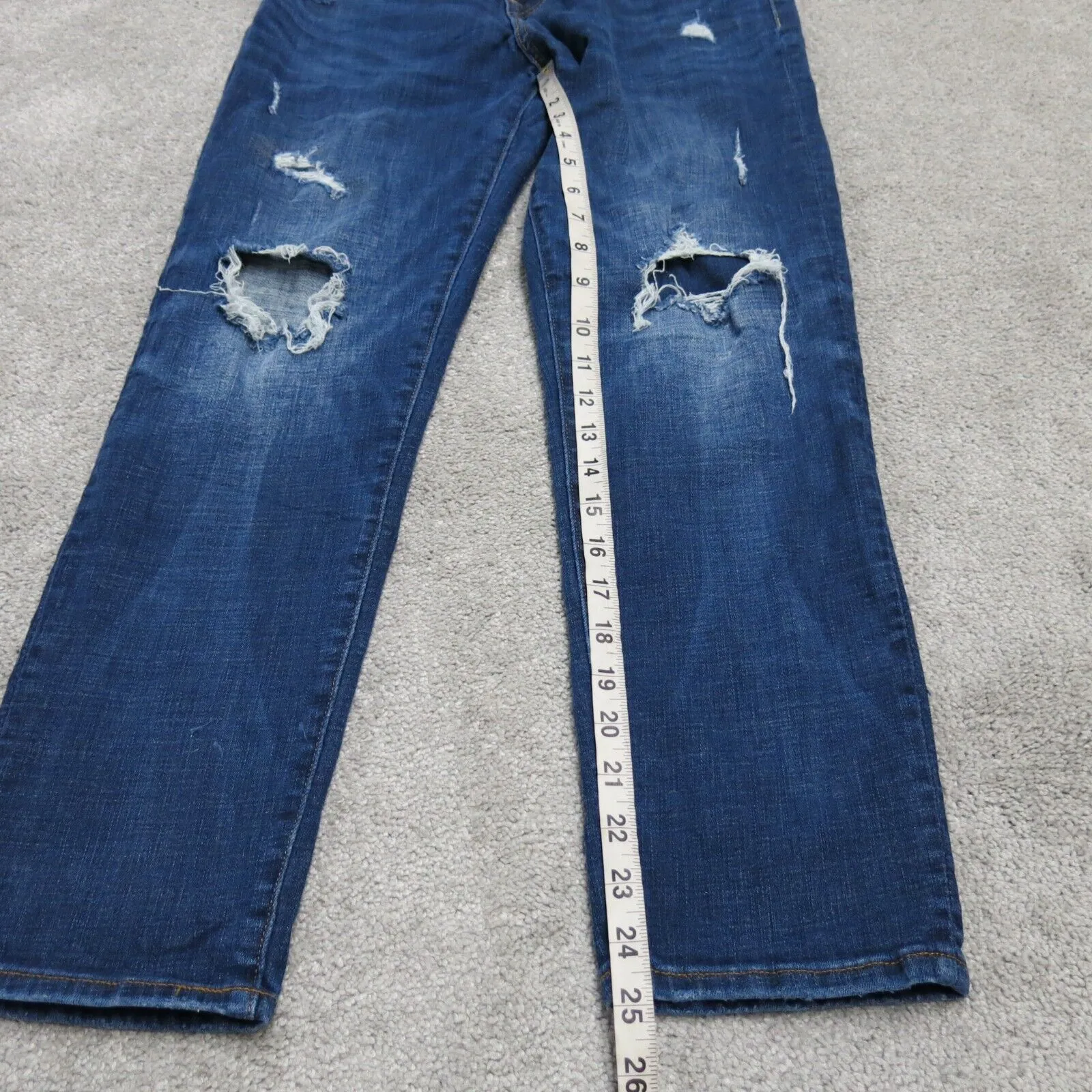 American Eagle Womens Skinny Leg Denim Jeans Distressed Blue Size W28XL28