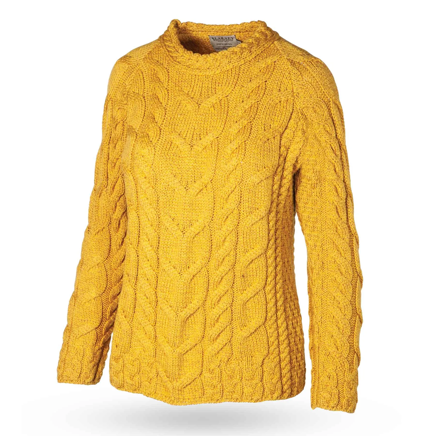 Aran Cable Knit Sweater- Mustard Yellow