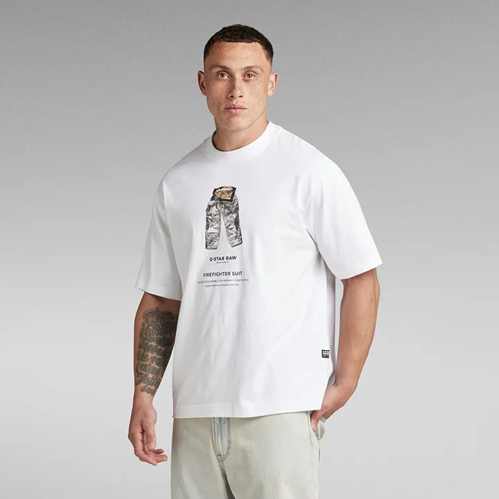 Archive Print Boxy T-Shirt (White) - GD24429C336G462