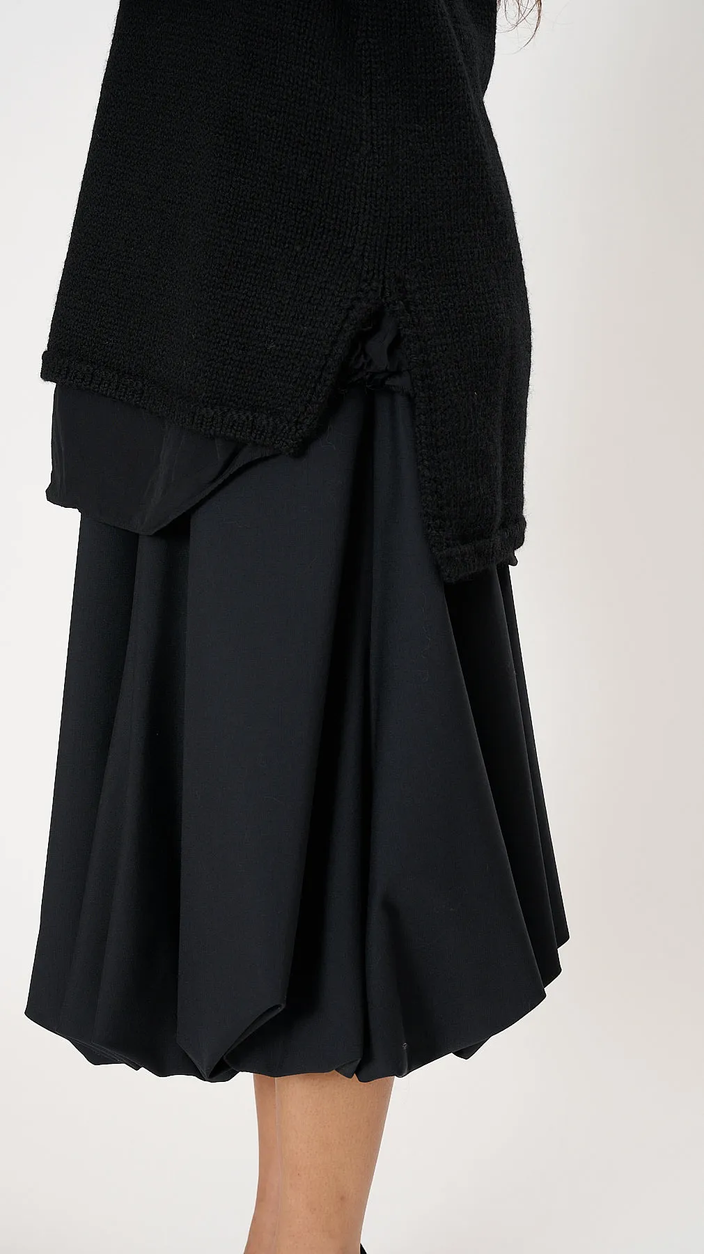 Asymmetric Wool Sweater in Black