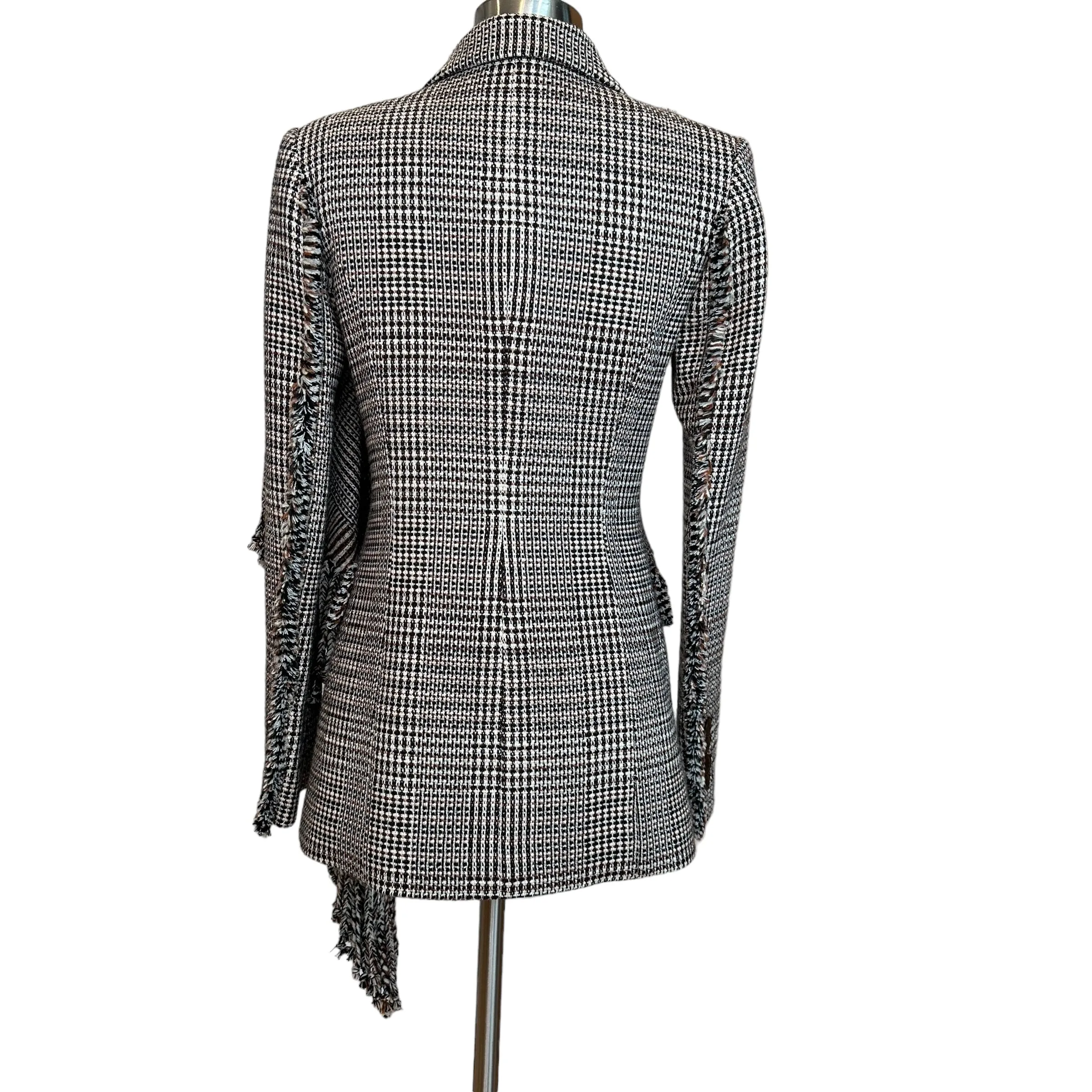 Asymmetrical Houndstooth Blazer - XS