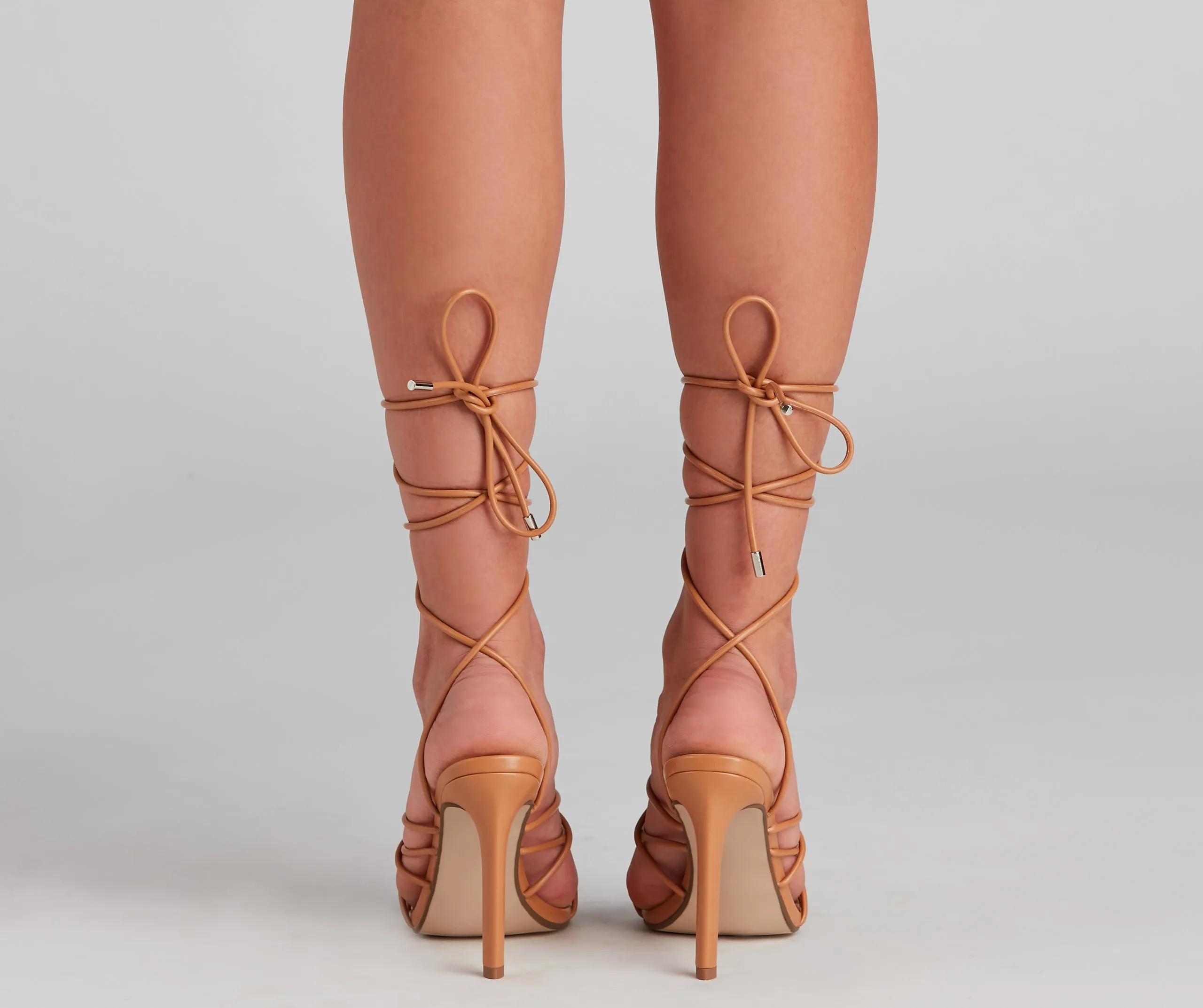 Attitude PU Lace-Up Stiletto Heels