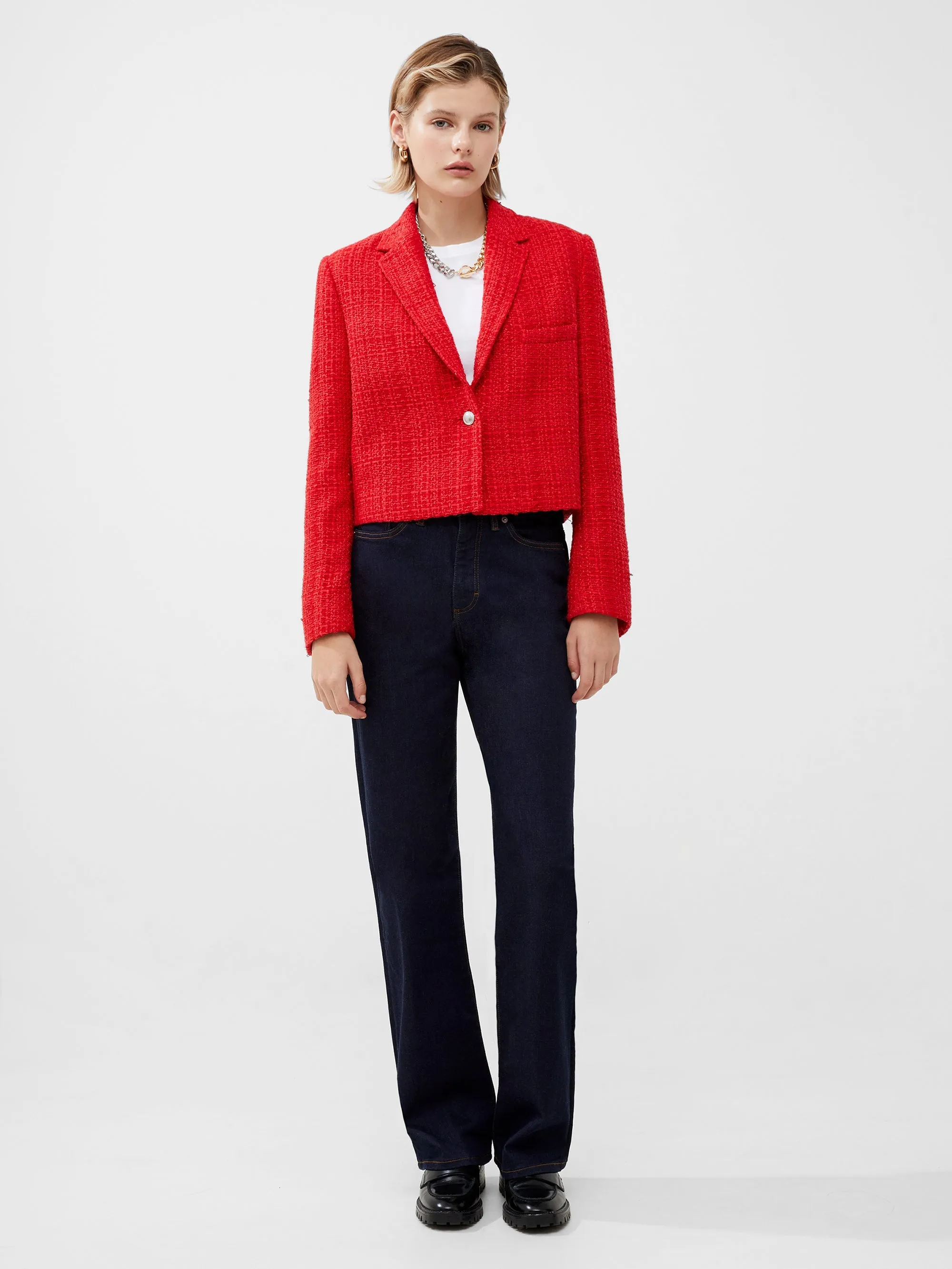 Azzurra Tweed Cropped Blazer