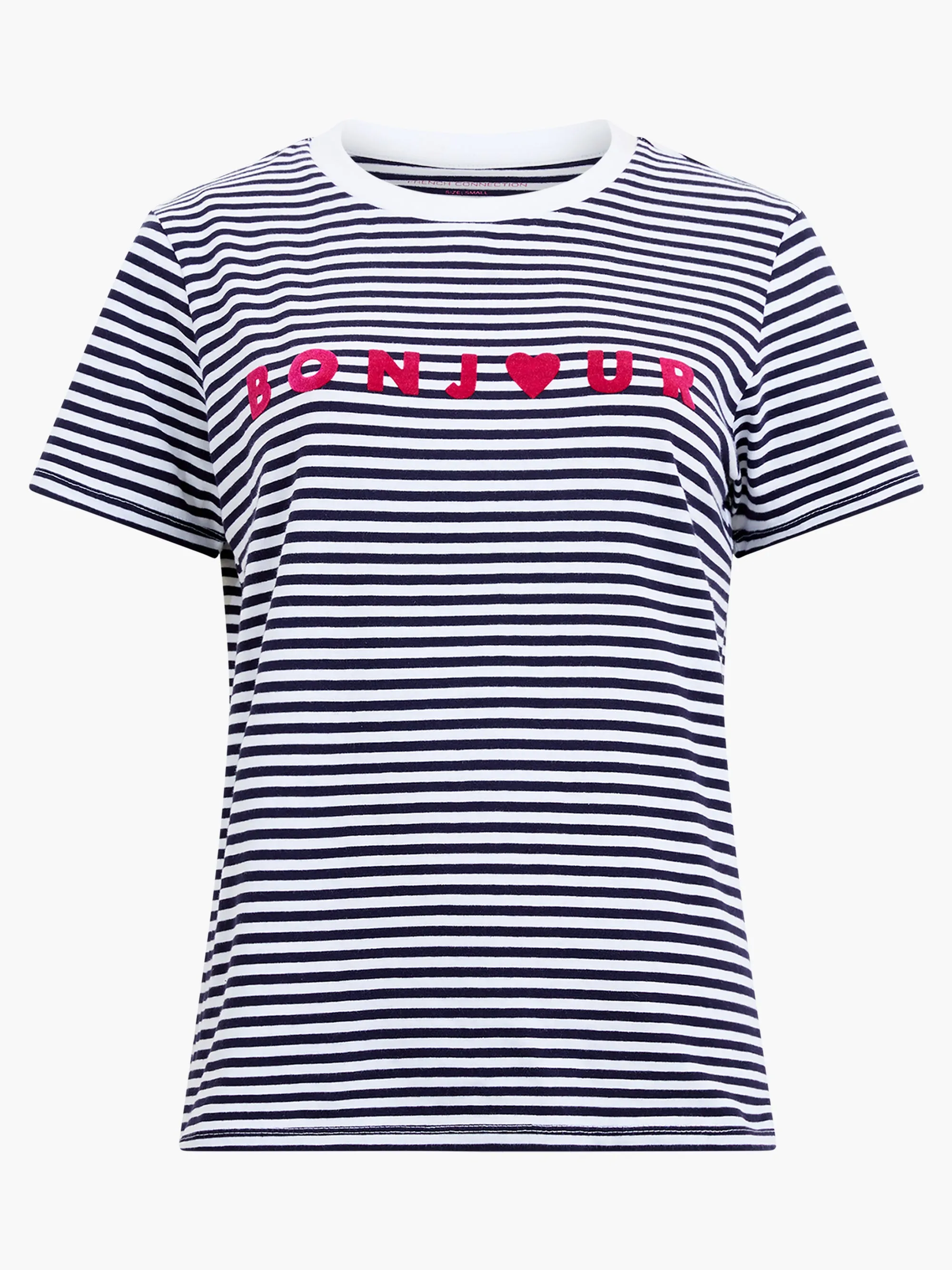 Bonjour Stripe Graphic T-Shirt