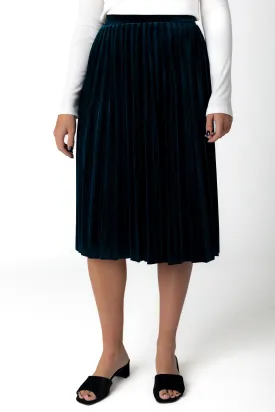 Brass & Roe Velvet Pleated Skirt