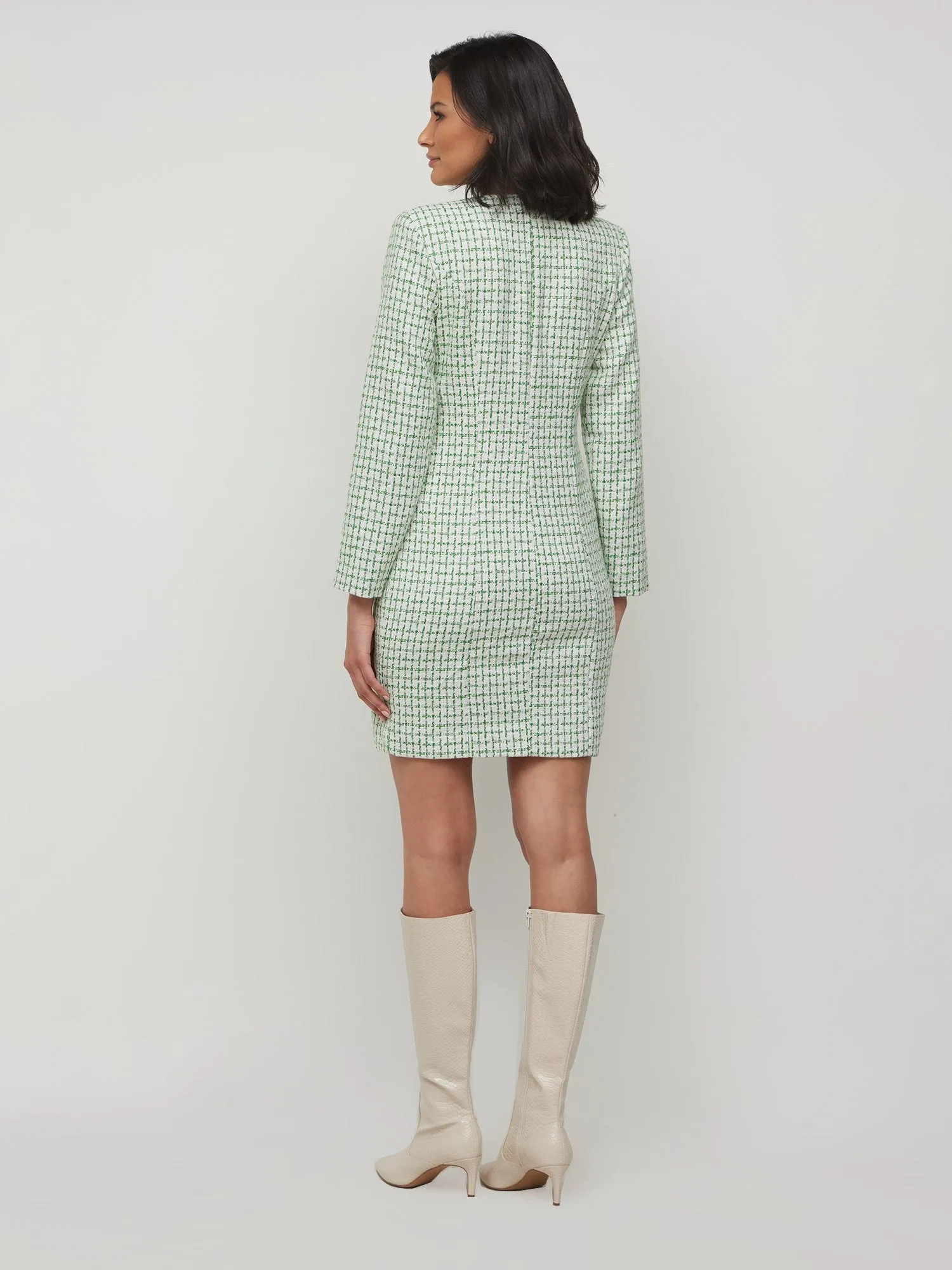 Check-Tweed Blazer Dress