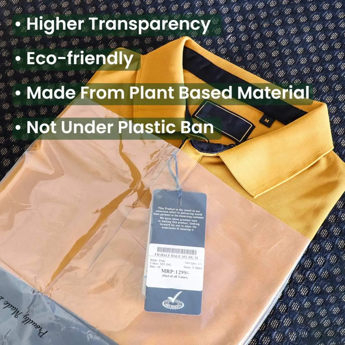 Compostable Transparent Garment Bags - 12x16 2 inch Flap, 1000pcs