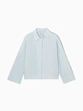 Cropped striped blue shirt