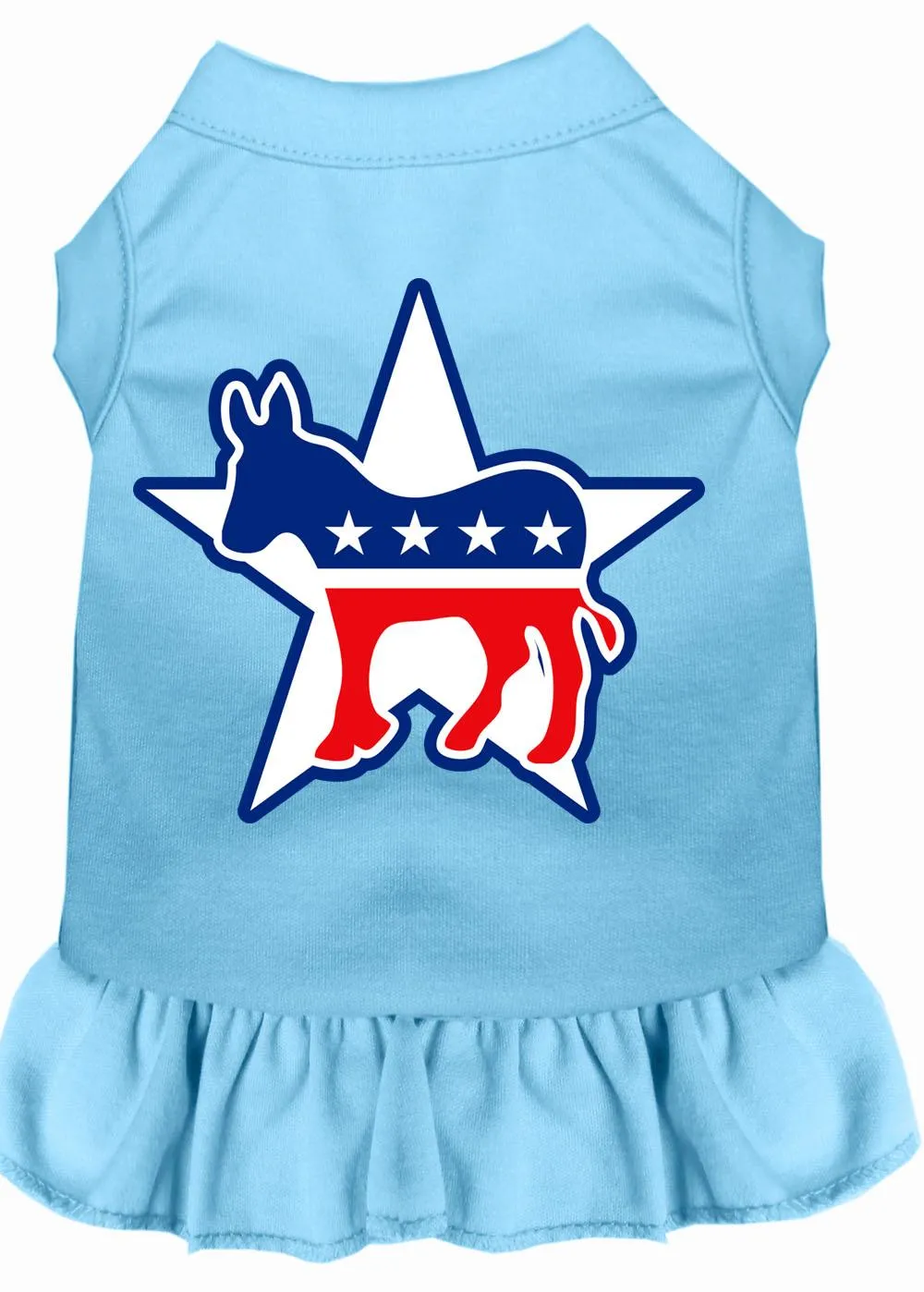 Democrat Screen Print Dress Baby Blue Xs (8)