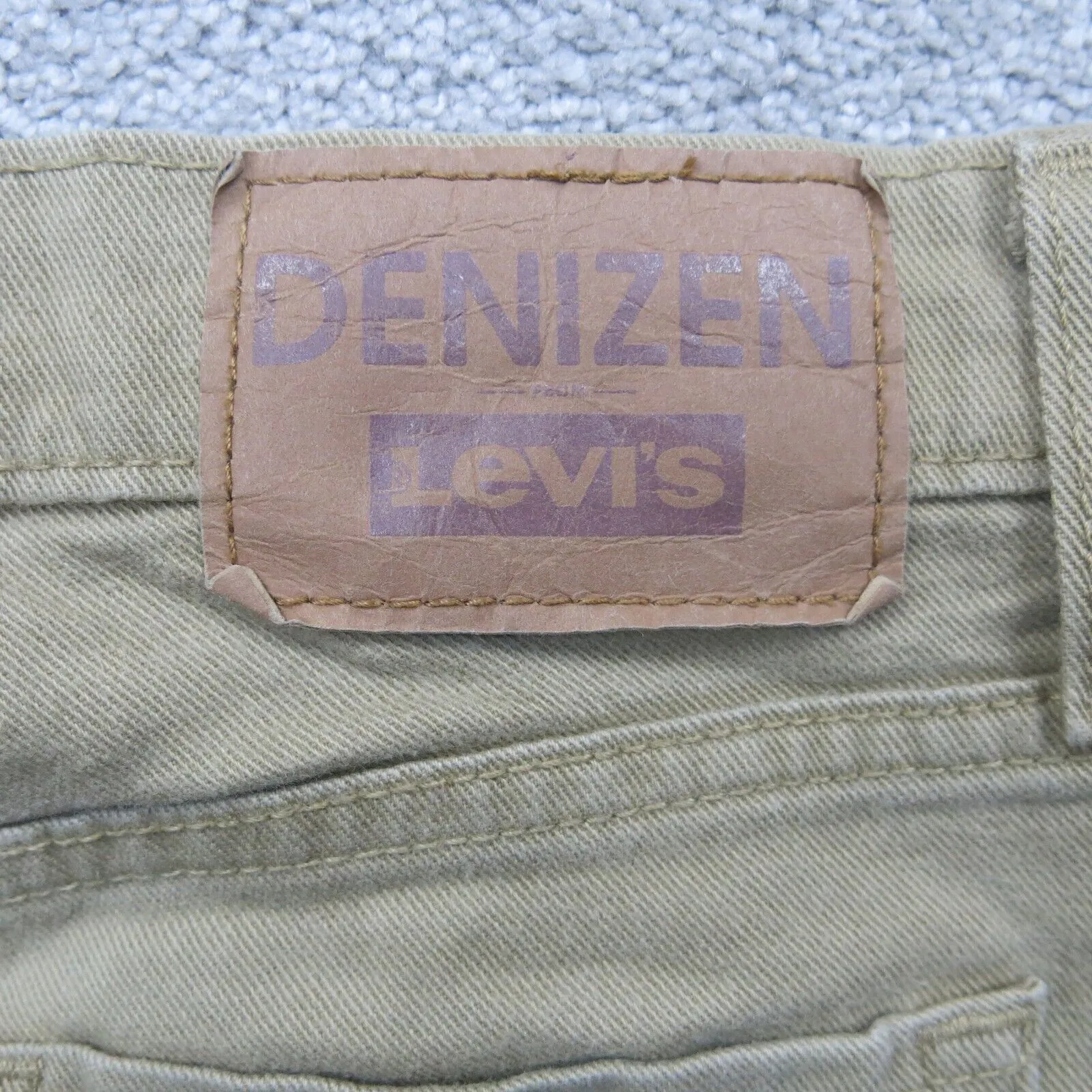 Denizen From Levis Mens Skinny Fit Jeans Stretch Mid Rise Beige Size W30XL31