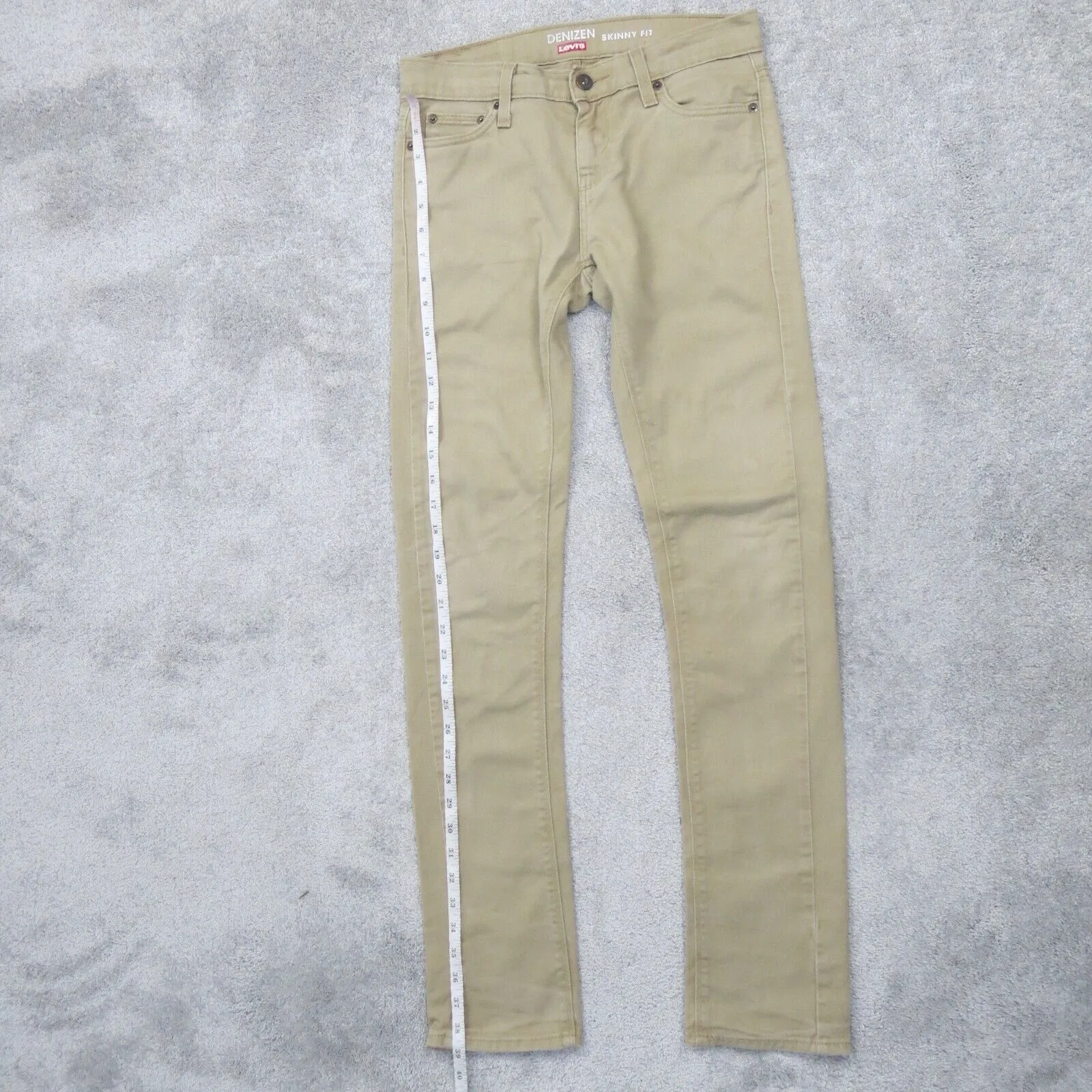 Denizen From Levis Mens Skinny Fit Jeans Stretch Mid Rise Beige Size W30XL31