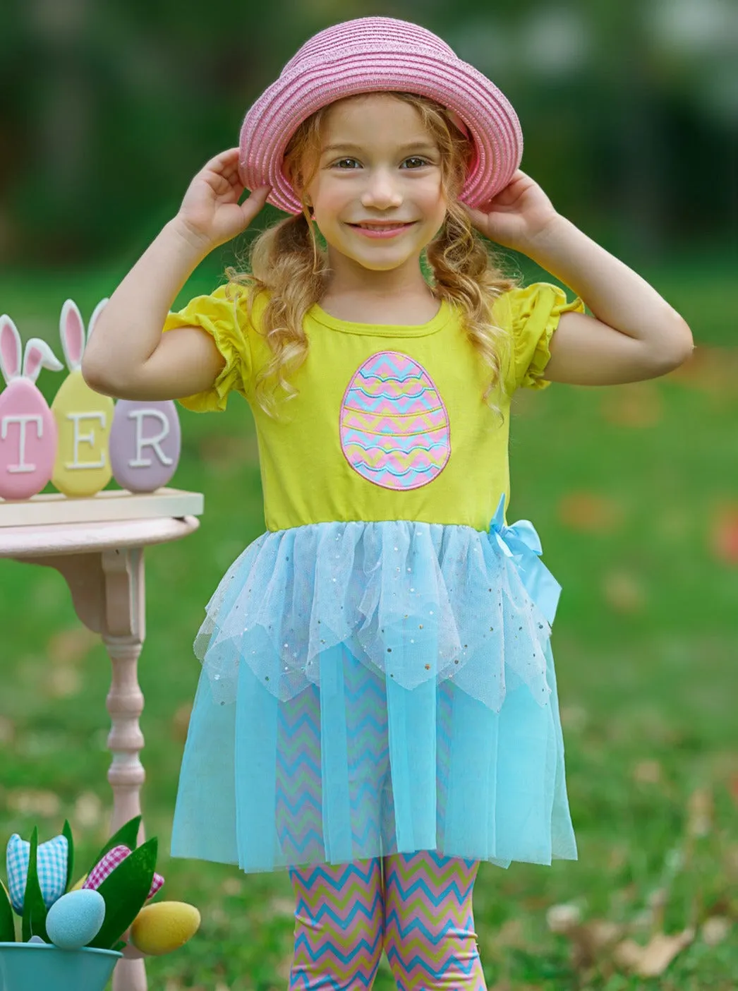 Easter Egg Hunter Sequin Tutu Legging Set