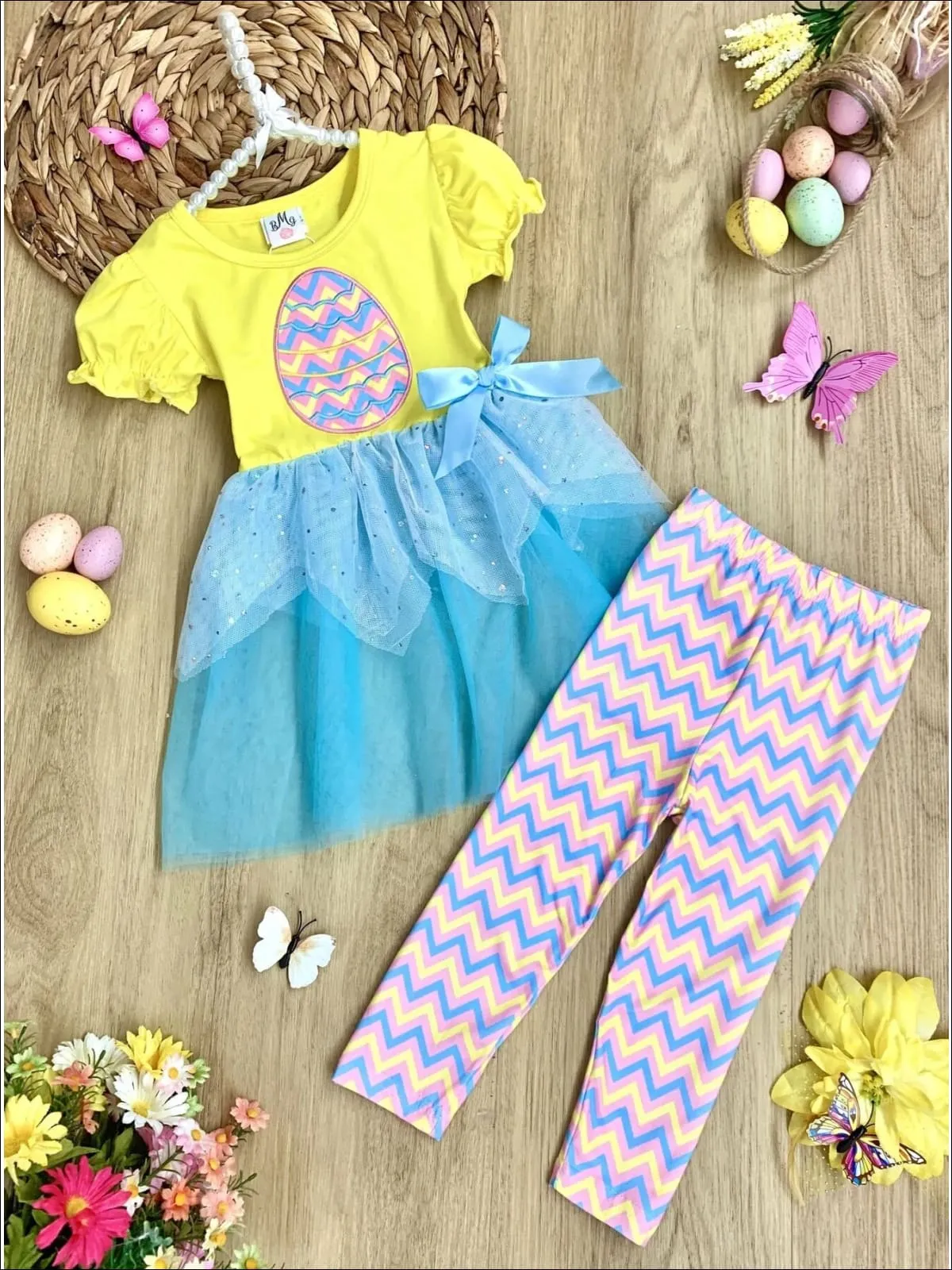 Easter Egg Hunter Sequin Tutu Legging Set