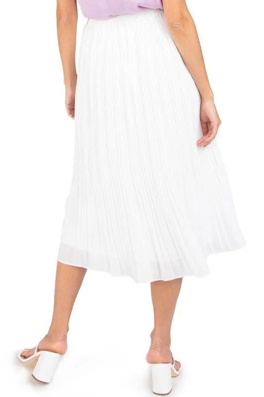 Eloise White Pleated Skirt