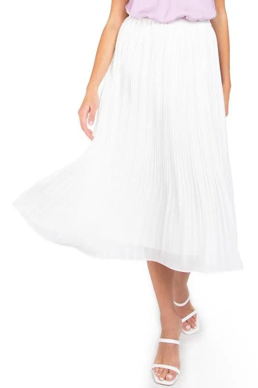 Eloise White Pleated Skirt