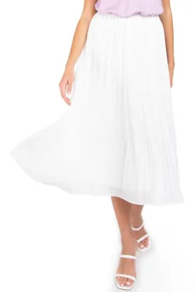 Eloise White Pleated Skirt