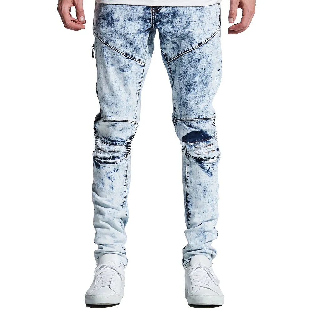 Embellish Mackenzie Ripped Denim Jeans Blue Bleach