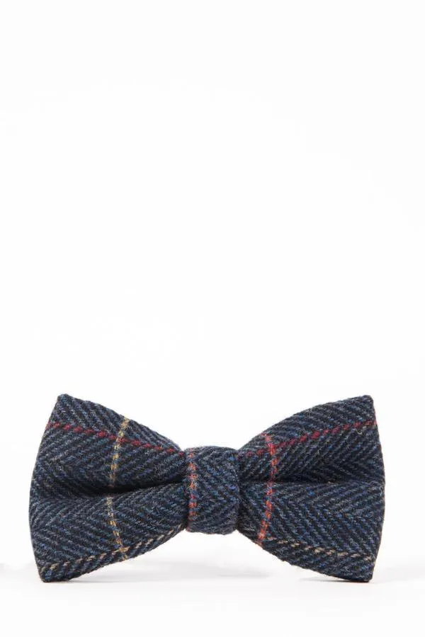 Eton Navy Check Tweed Bow Tie