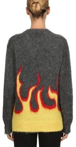 Flames Mohair and Wool Knit Sweater