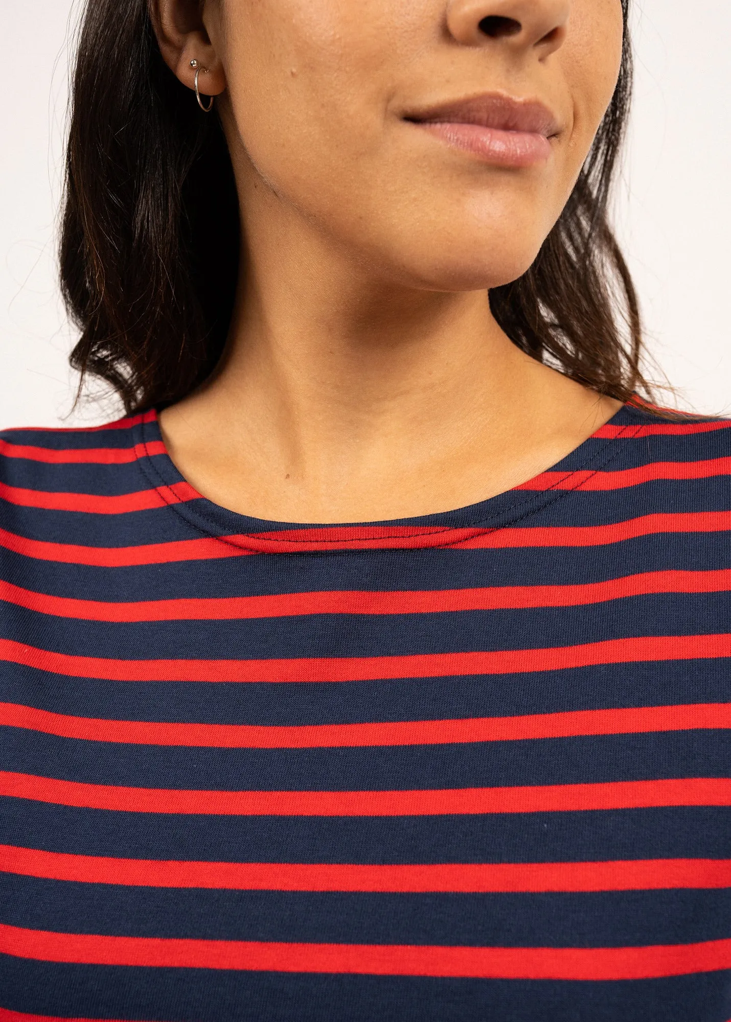 Galathée striped sailor shirt - slim fit, in light cotton (MARINE/TULIPE)