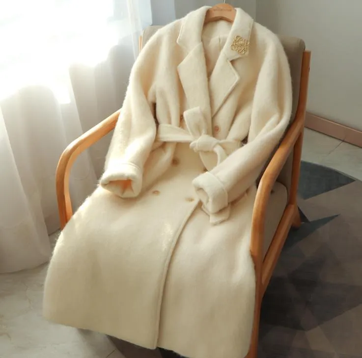 Gray Wool Fleece Long Wool Coat