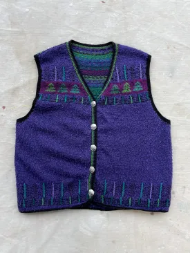 Hand Knit Wool Sweater Vest—[M]