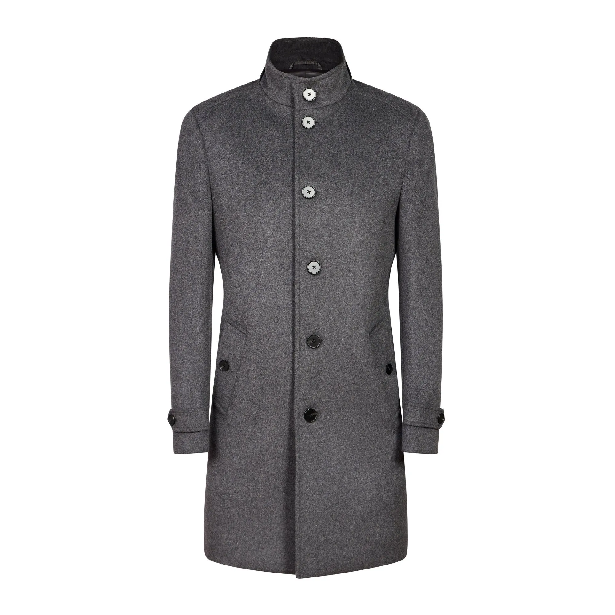 HENRY SARTORIAL Wool Overcoat GREY REG