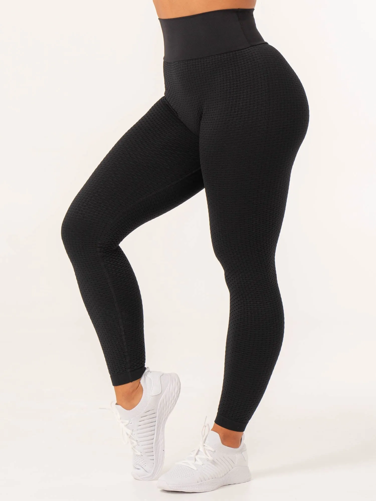 Honeycomb Scrunch Seamless Leggings - Black