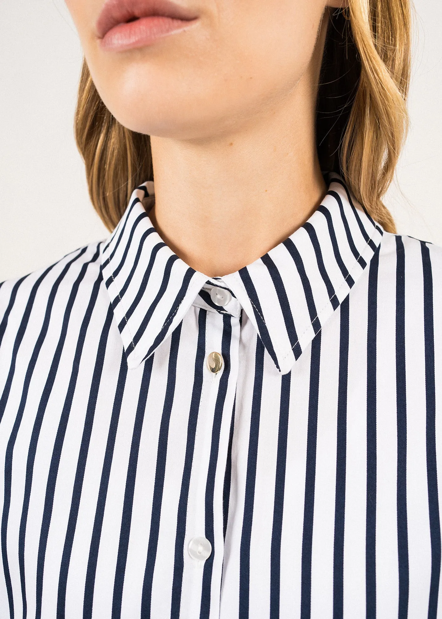 Lalie Striped Shirt - in cotton (BLANC/MARINE)