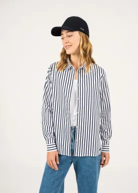 Lalie Striped Shirt - in cotton (BLANC/MARINE)