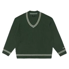 Malbon Ivy Cable Knit Golf Sweater Hunter Green - FW22