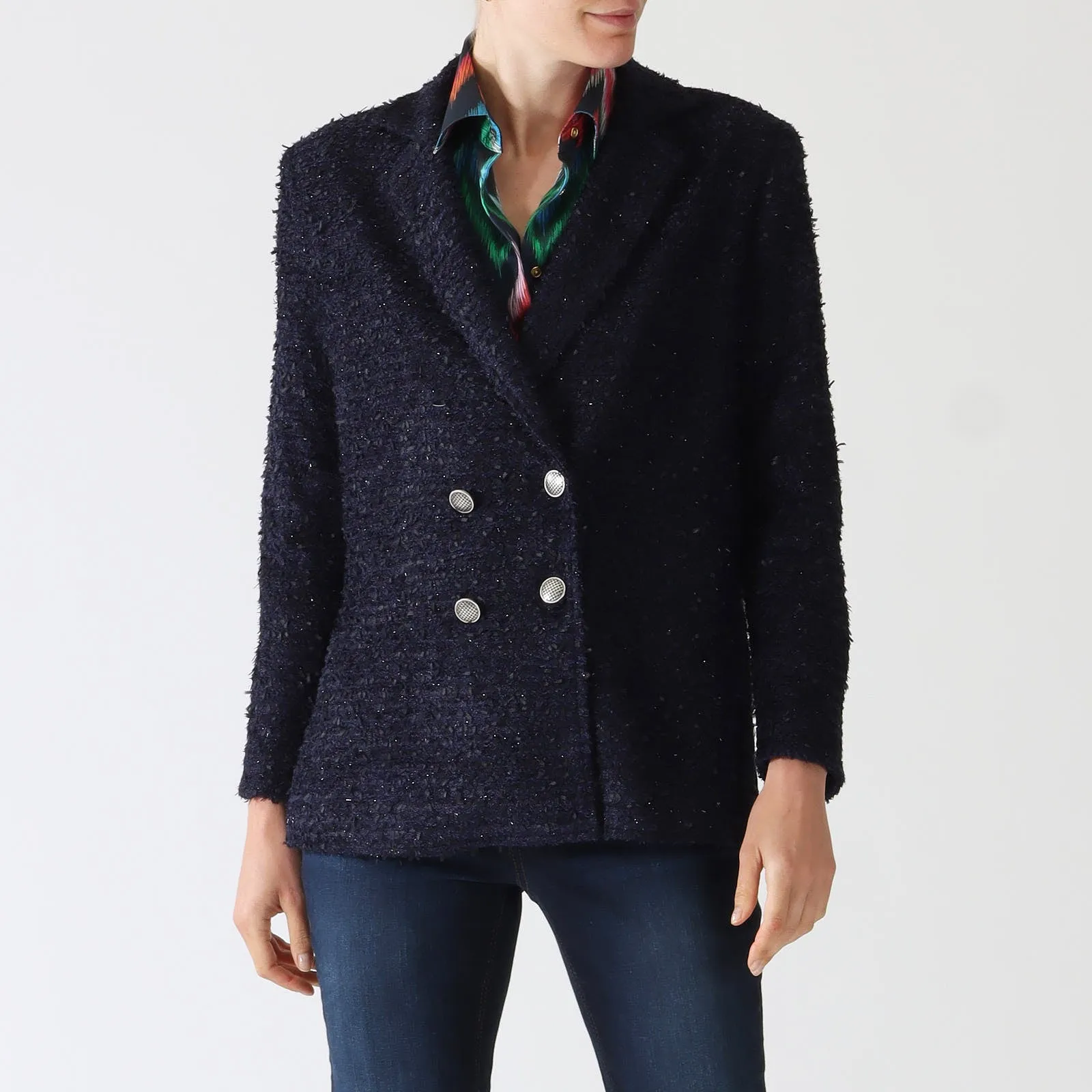 Marcelia Cintas Blue Tweed Jacket