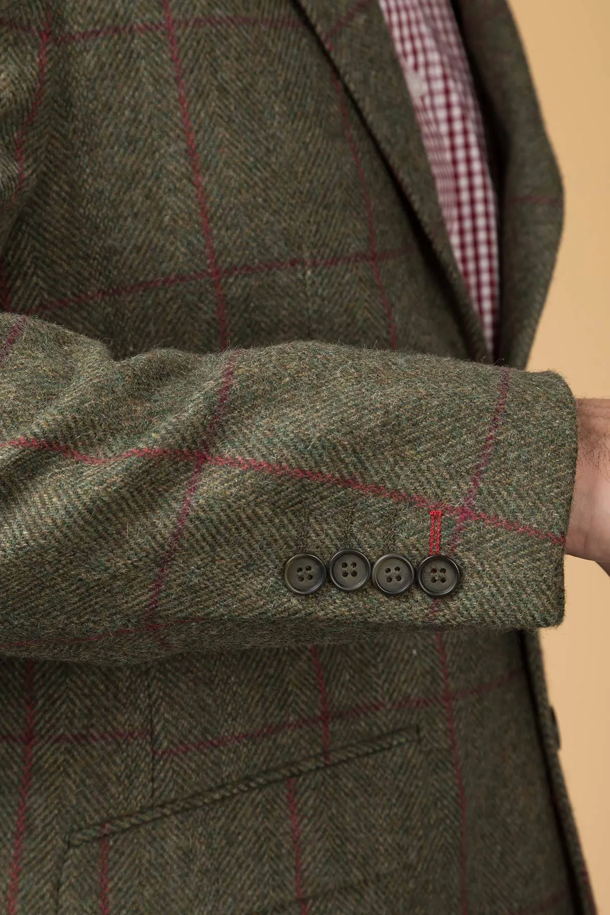 Men's Brown Checked Tweed Jacket - Sledmere