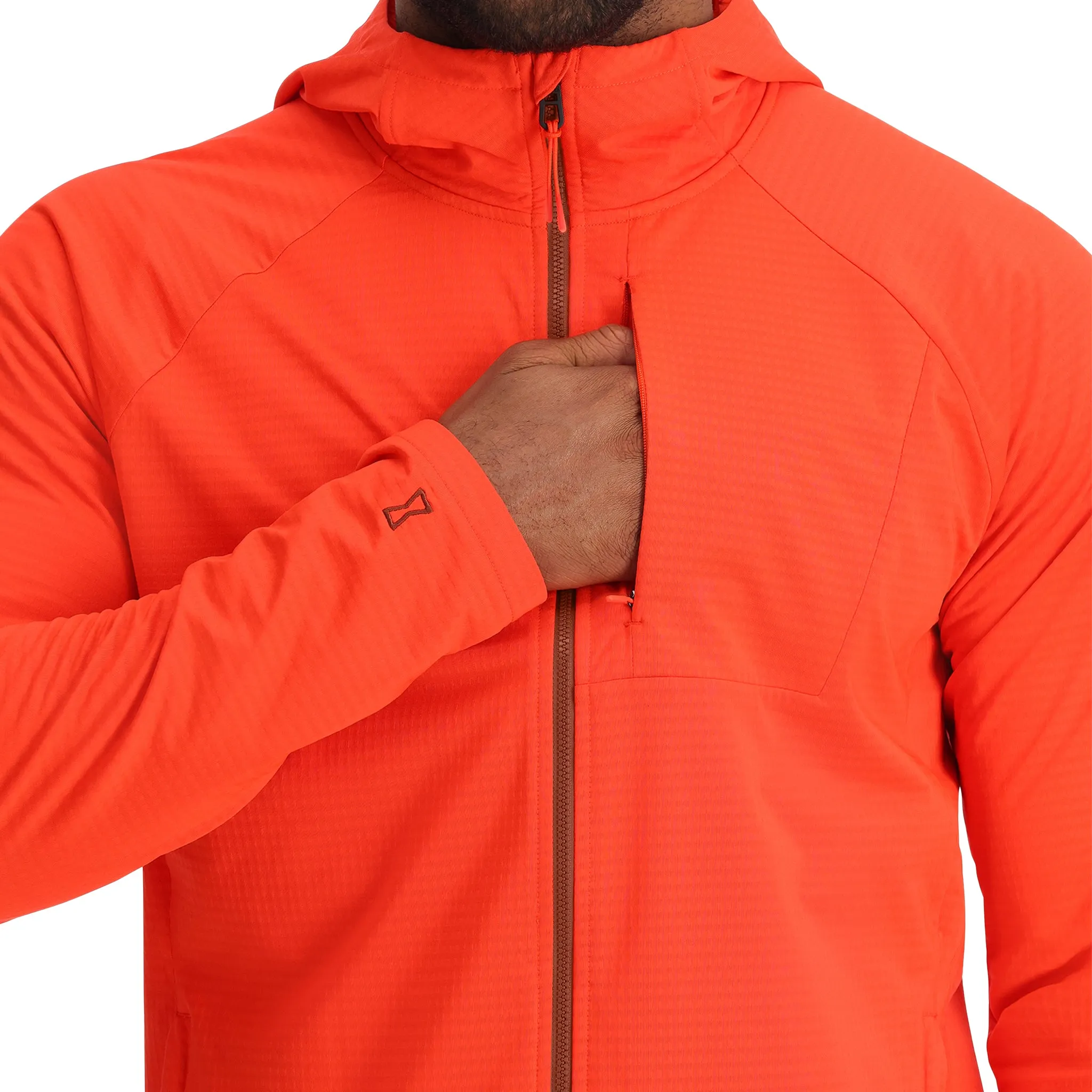 Mens Gridweb Hoodie - Twisted Orange