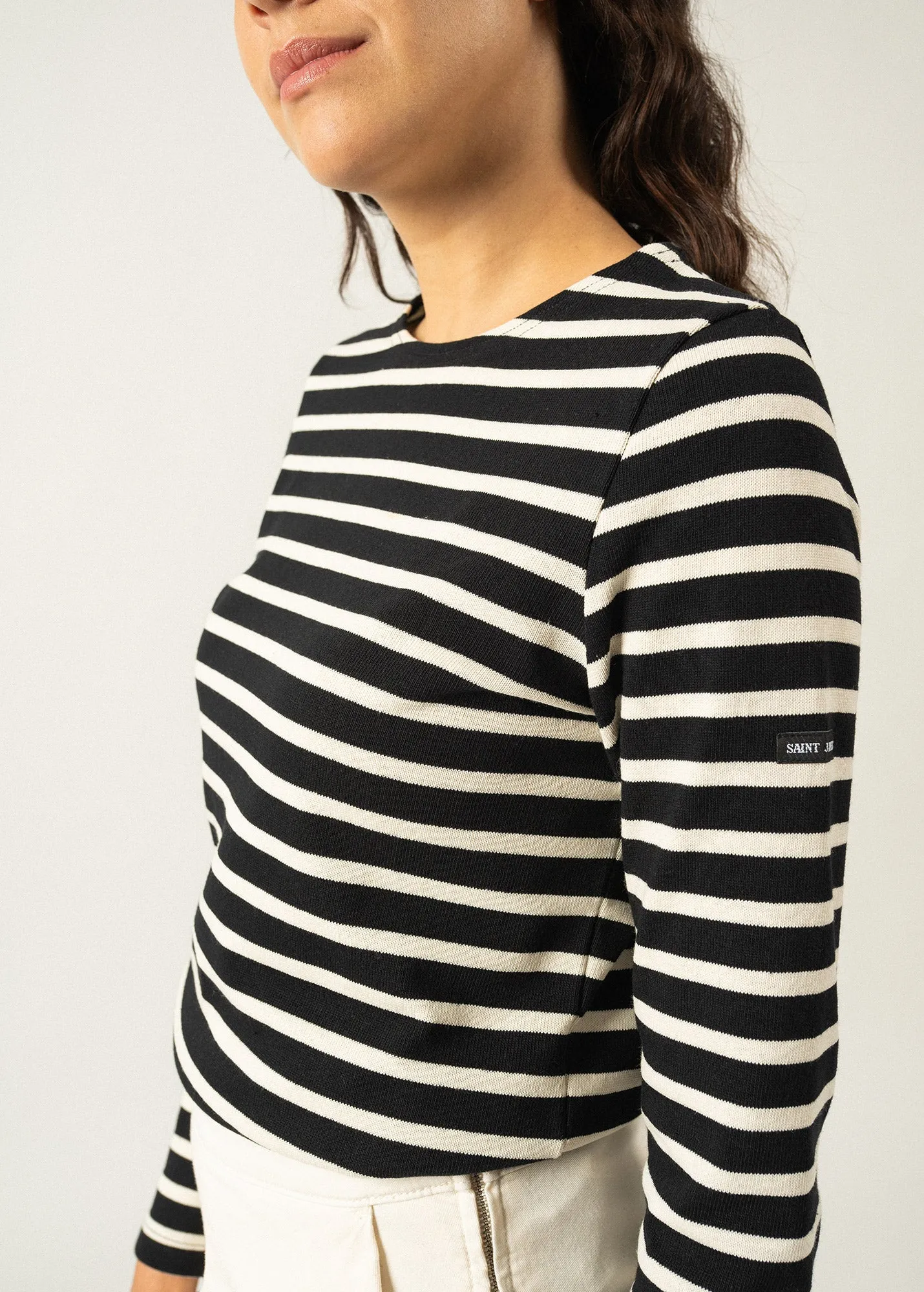 Meridame striped sailor shirt - regular fit, in thick cotton (NOIR/ECRU)