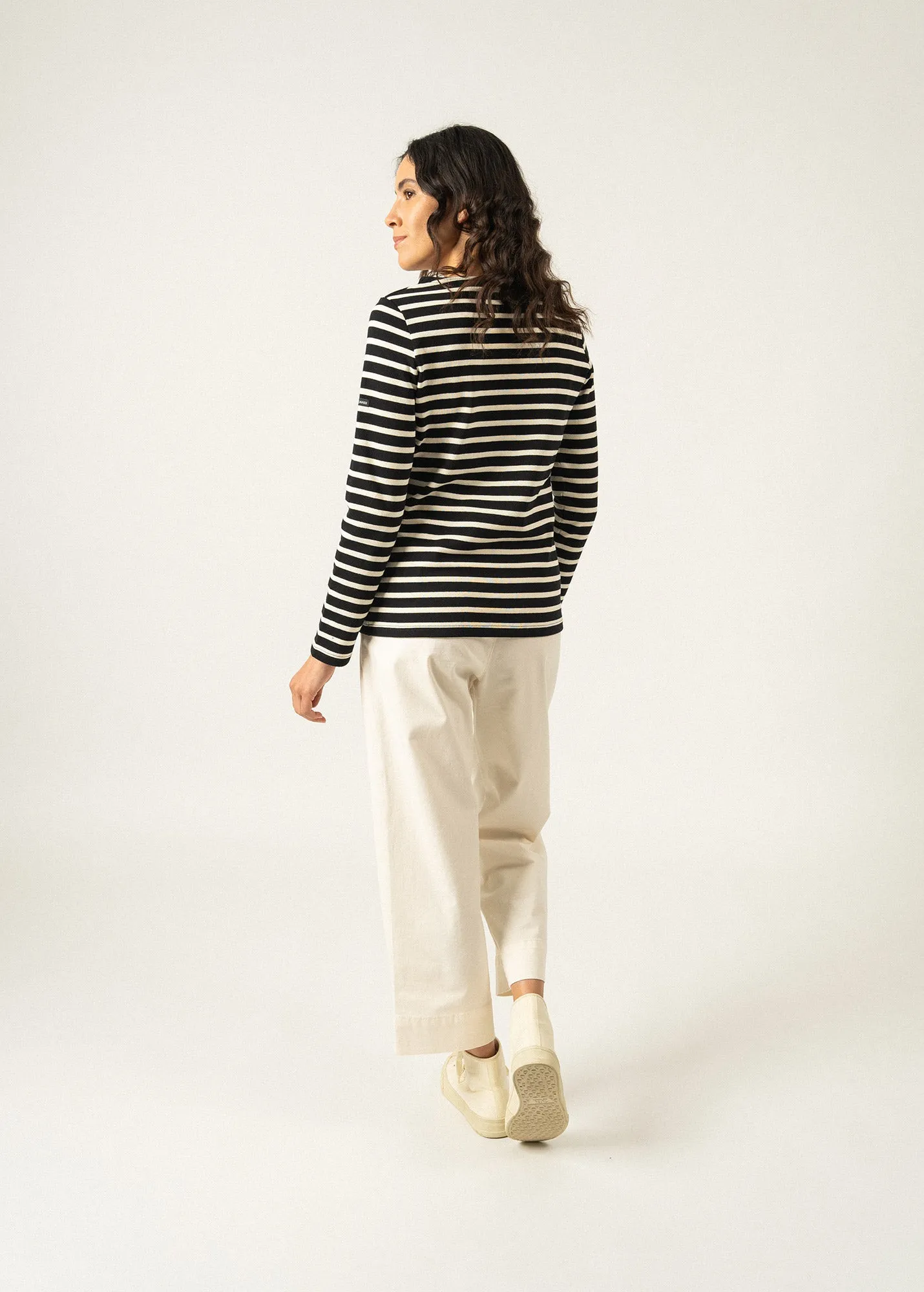 Meridame striped sailor shirt - regular fit, in thick cotton (NOIR/ECRU)