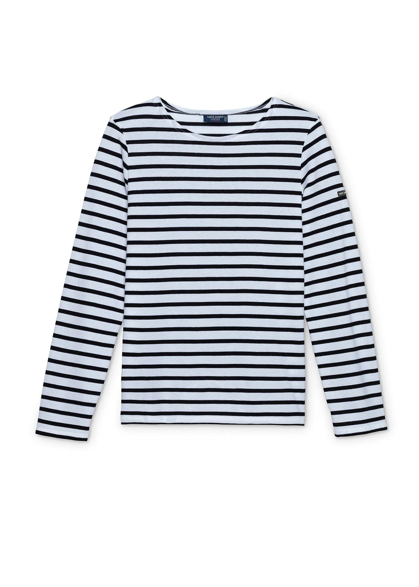 MINQUIDAME - Breton Striped Shirt with Long Sleeve | Soft Cotton | Women Fit (WHITE / NAVY)