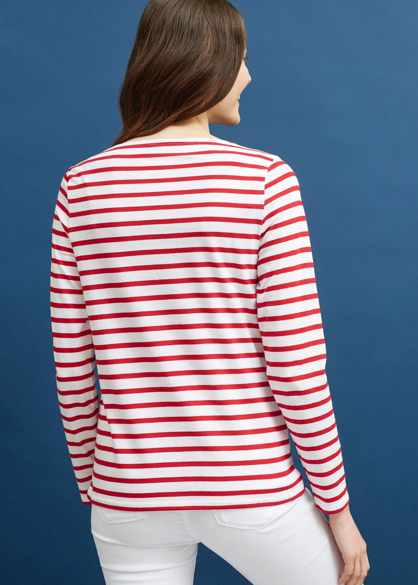 Minquidame striped sailor shirt - regular fit, in light cotton (NEIGE/TULIPE)