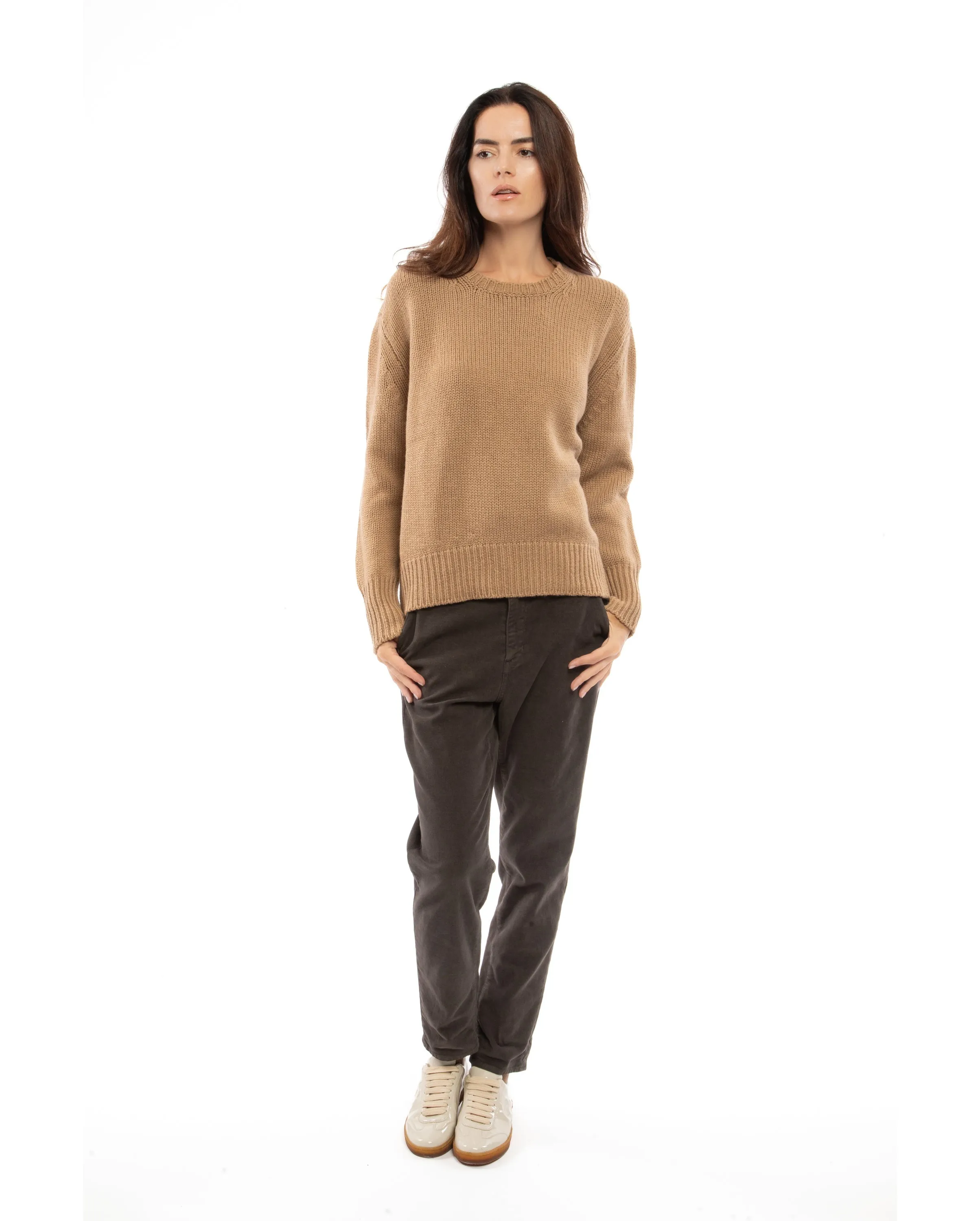 NEW FALL 24 - Women's Wool & Cashmere Maxi Crew Neck Black