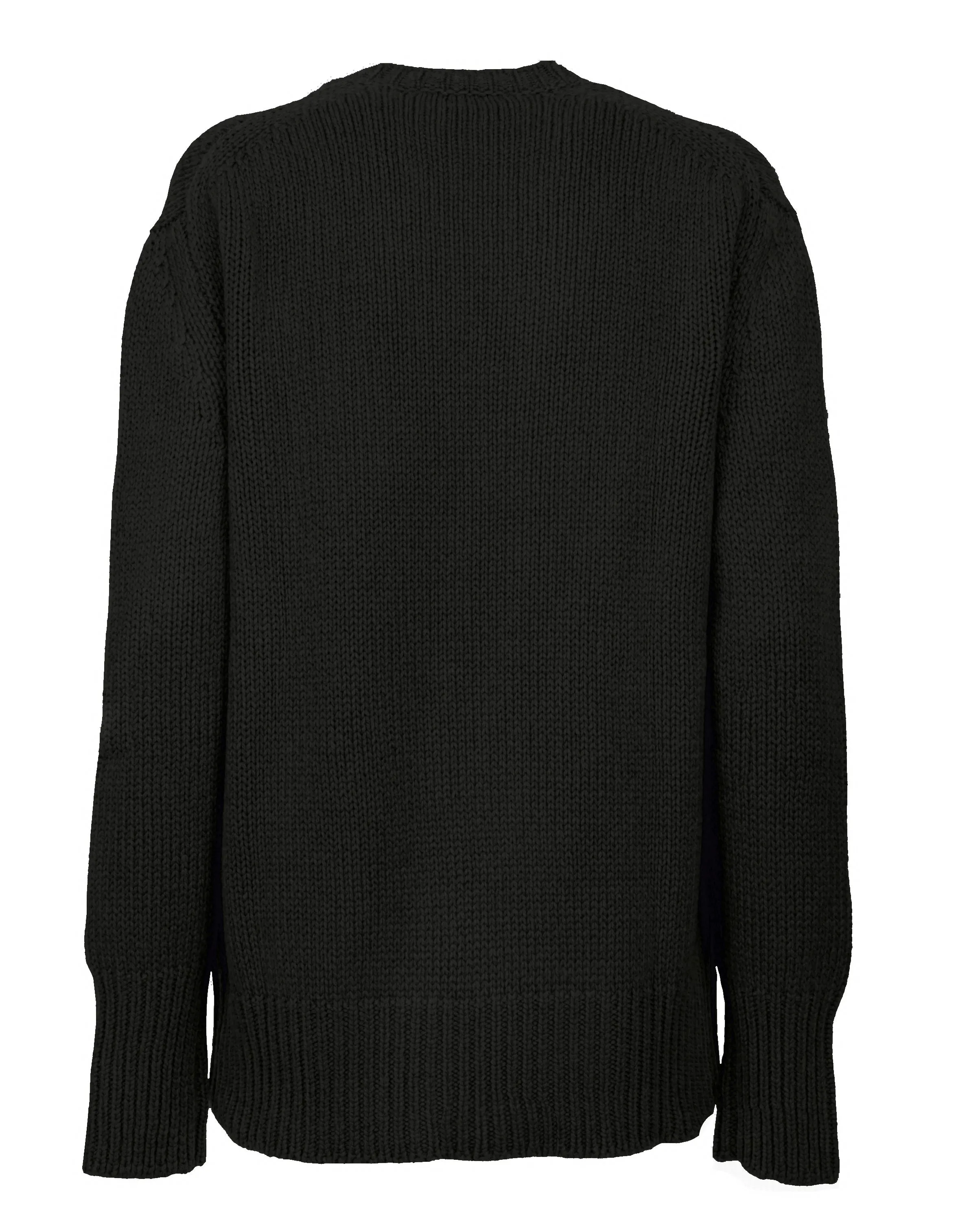 NEW FALL 24 - Women's Wool & Cashmere Maxi Crew Neck Black