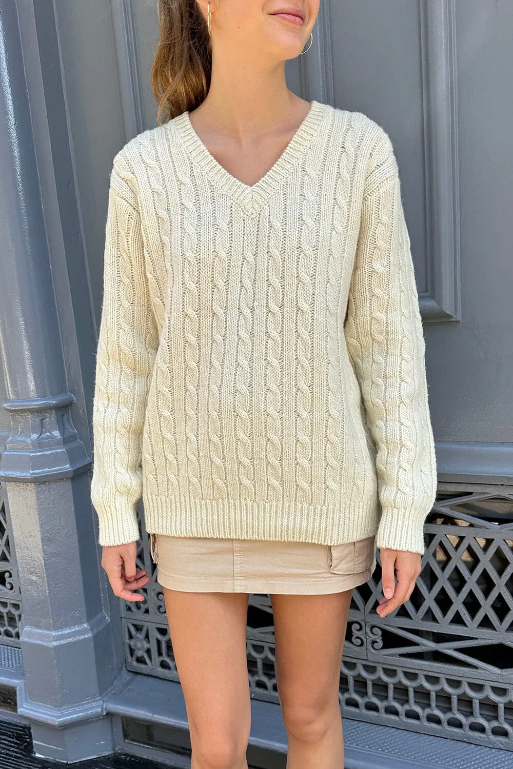 Nikki Heavy Wool Cable Knit Sweater