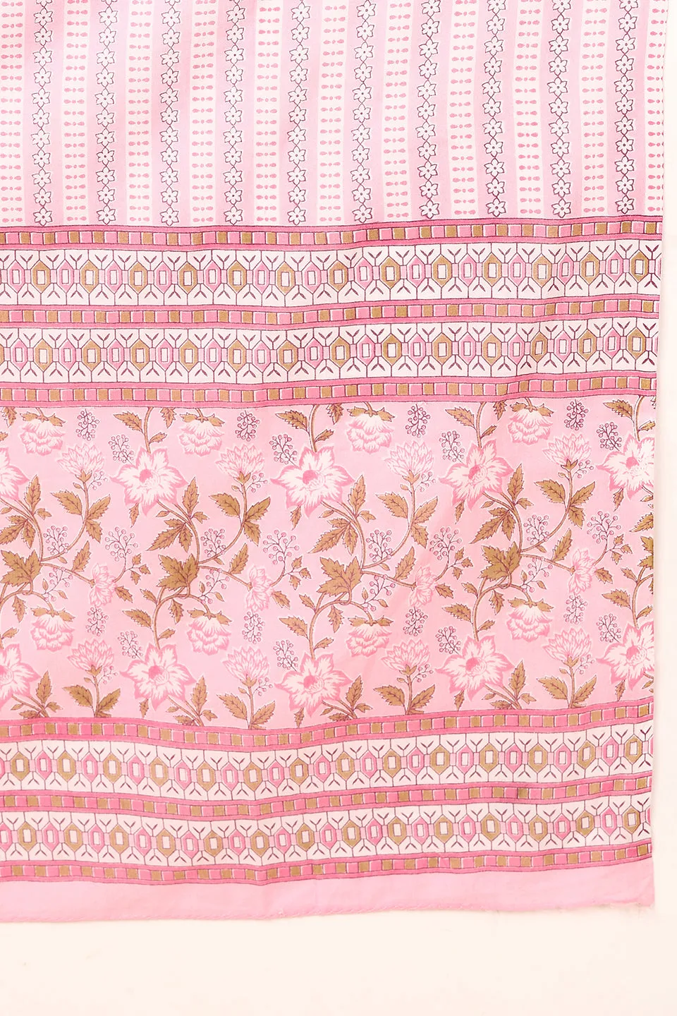 Pink Pure Cotton Floral Printed Straight Suit Set