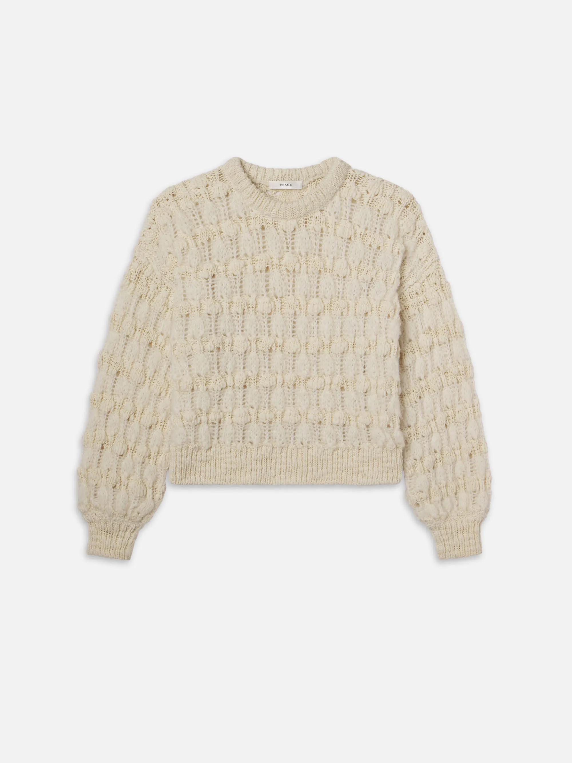 Popcorn Stripe Sweater -- Cream