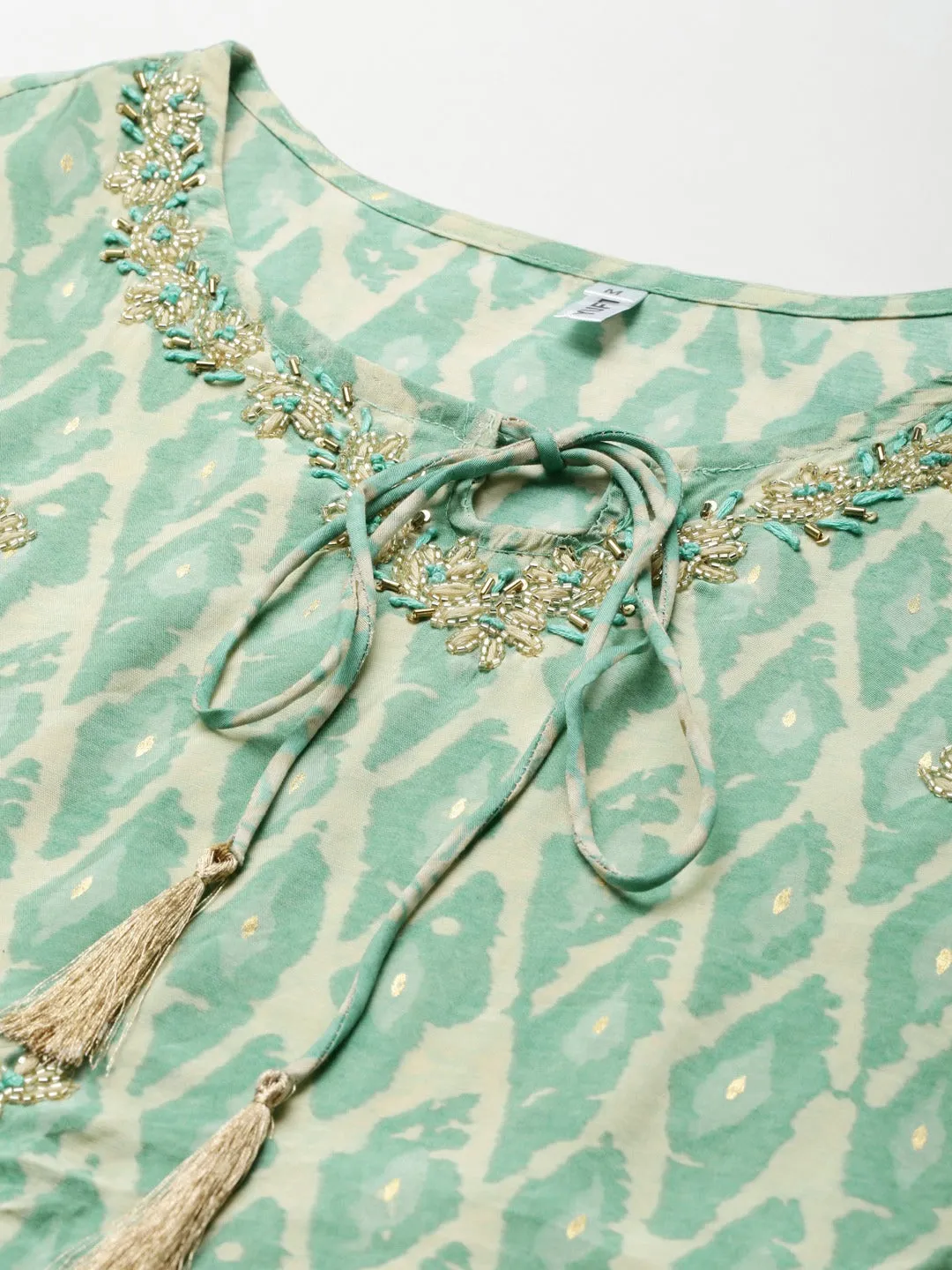 Sea Green Thread Work Dupatta Set