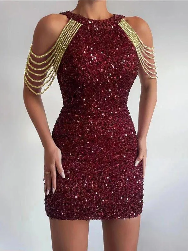 Sequined Chain Party Dress