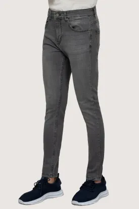 SKINNY LEG DENIM JEANS GREY STONE WASH